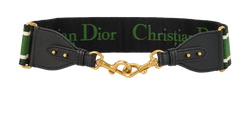 Christian Dior Embroidered Shoulder Strap, Canvas, Green/Blk, MII, DB, 3*